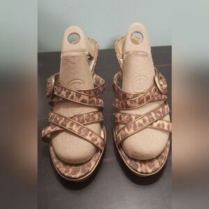 Daisy Fuentes Leopard Print Strappy High Heel Sandals